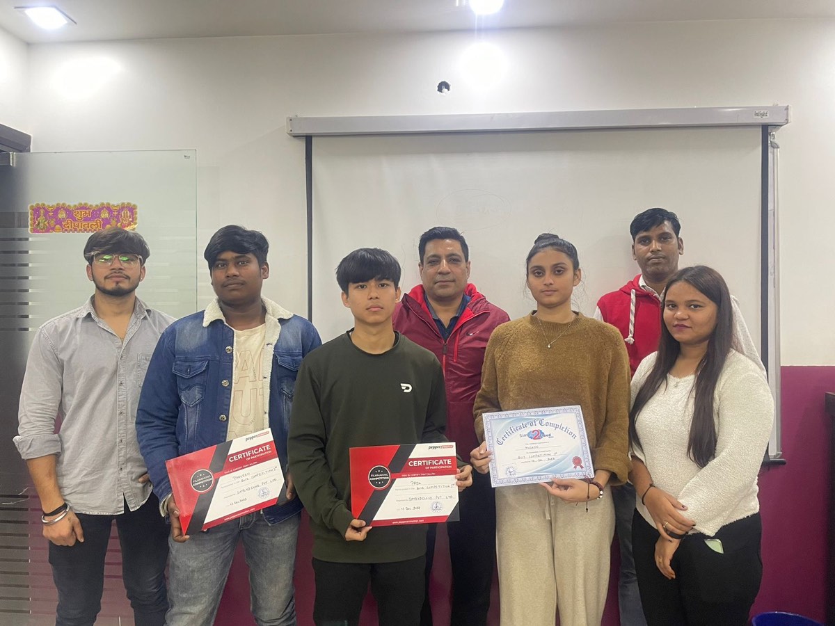 Certificates handed out after a course